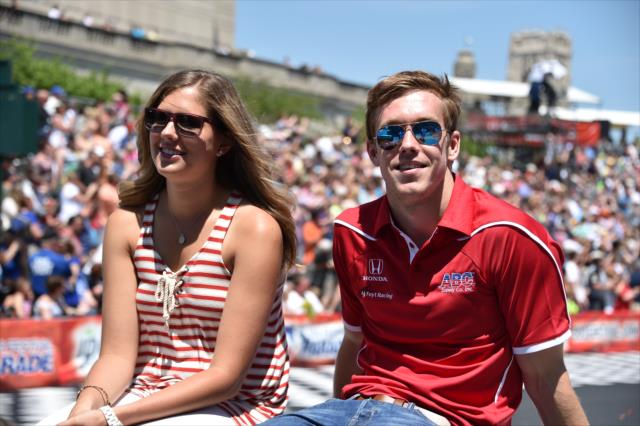 Jack Hawksworth during the 500 Festival parade for the Indianapolis 500 -- Photo by: Dana Garrett