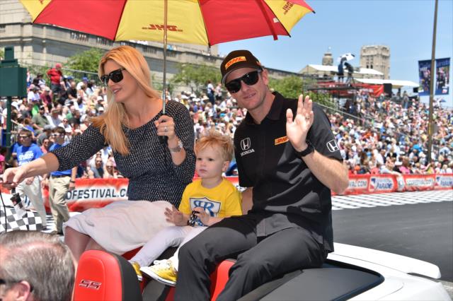 Ryan Hunter-Reay during the 500 Festival parade for the Indianapolis 500 -- Photo by: Dana Garrett