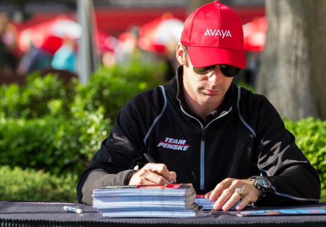 Simon Pagenaud signs autographs at IMS -- Photo by: Jason Porter