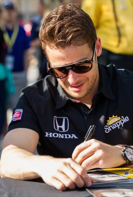 Marco Andretti signs autographs at IMS -- Photo by: Jason Porter