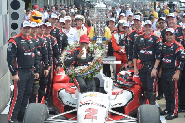 Juan Pablo Montoya wins the 99th running of the Indianapolis 500 -- Photo by: Chris Owens