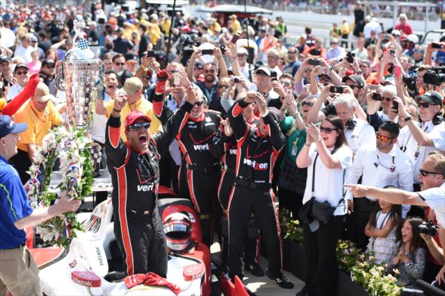 Juan Pablo Montoya wins the 99th running of the Indy 500 -- Photo by: Eric Anderson