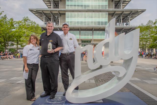 Mayor Greg Ballard with American Dairy at the Visit Indy display -- Photo by: Forrest Mellott