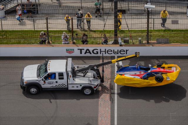 Jack Hawksworth car after accident -- Photo by: Forrest Mellott