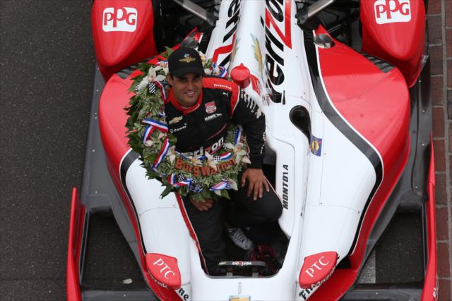 Juan Pablo Montoya wins 99th running of the Indianapolis 500 at the Indianapolis Motor Speedway -- Photo by: Chris Jones