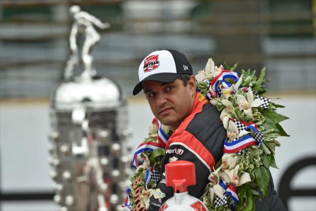 Juan Pablo Montoya wins the 99th running of the Indianapolis 500 at the Indianapolis Motor Speedway -- Photo by: John Cote