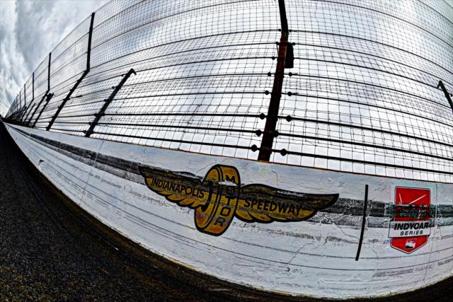 The battle scars from the Indianapolis 500 still on the outside wall -- Photo by: John Cote