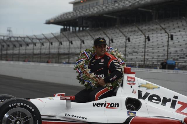 Juan Pablo Montoya wins 99th running of the Indianapolis 500 at the Indianapolis Motor Speedway -- Photo by: Jim Haines