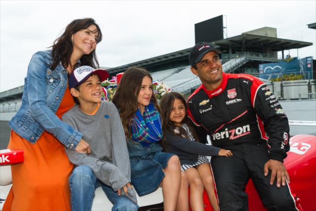 Juan Pablo Montoya wins 99th running of the Indianapolis 500 at the Indianapolis Motor Speedway with family -- Photo by: Jason Porter