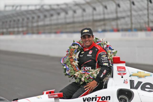 Juan Pablo Montoya wins the 99th running of the Indianapolis 500 at the Indianapolis Motor Speedway -- Photo by: Richard Dowdy
