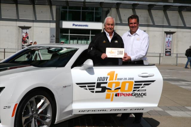 Roger Penske with the Indy 500 Pace Car -- Photo by: Bret Kelley