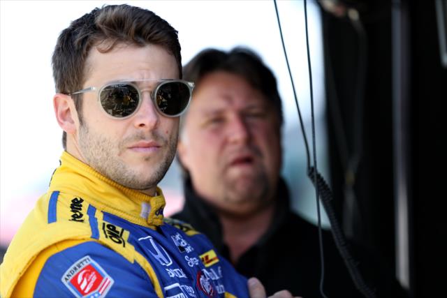 Marco Andretti in his pit box -- Photo by: Chris Jones