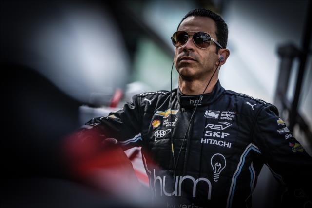 Helio Castroneves during practice for the Angie's List Grand Prix of Indianapolis -- Photo by: Shawn Gritzmacher