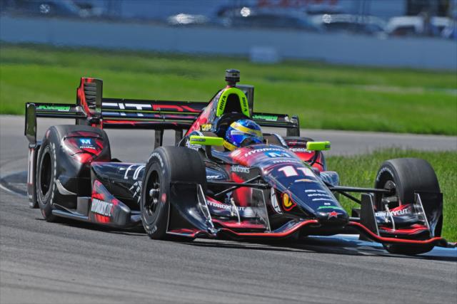Sebastien Bourdais navigates through Turn 9 during qualifications for the Angie's List Grand Prix of Indianapolis -- Photo by: Walter Kuhn