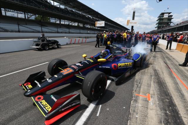 Matthew Brabham on pit lane during qualifications for the 100th Running of the Indy 500 presented by PennGrade Motor Oil -- Photo by: Chris Jones