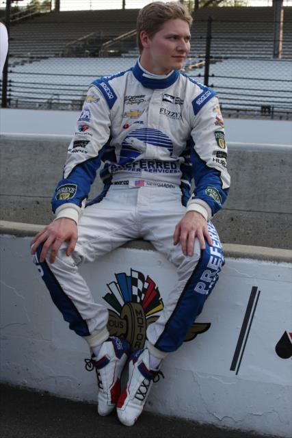 Josef Newgarden sits along pit lane during qualifications for the 100th Indianapolis 500 -- Photo by: Chris Jones