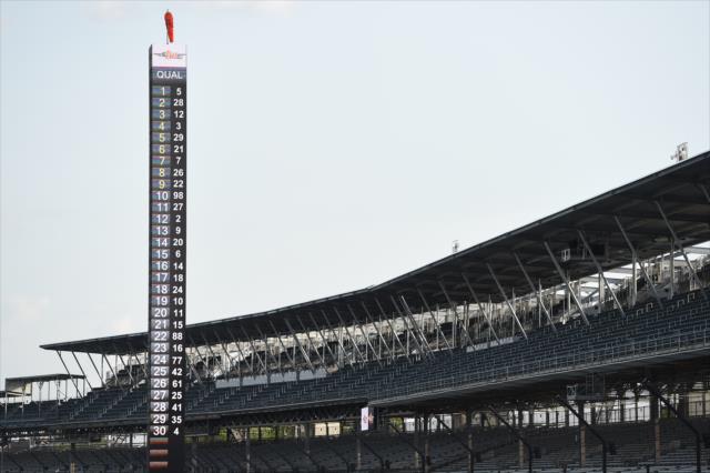 Pylon aglow following Opening Day Qualifications for the 100th Indianapolis 500 -- Photo by: Chris Owens