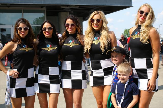 Indy Girls hang out with young race fans at IMS -- Photo by: David Yowe