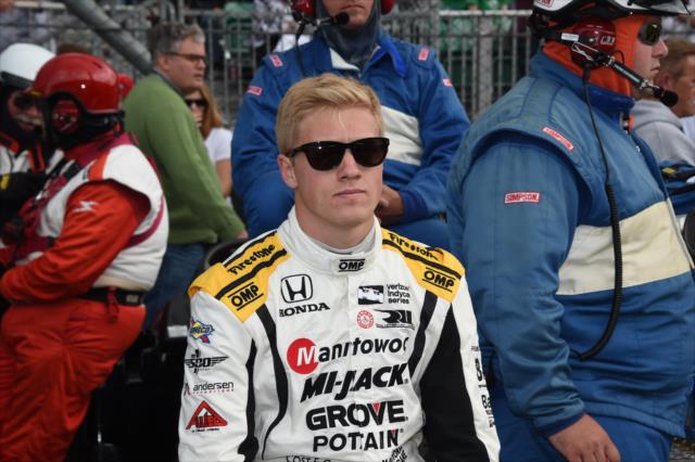 Spencer Pigot in pit lane during qualifications for the 100th Running of the Indy 500 presented by PennGrade Motor Oil -- Photo by: Jim Haines
