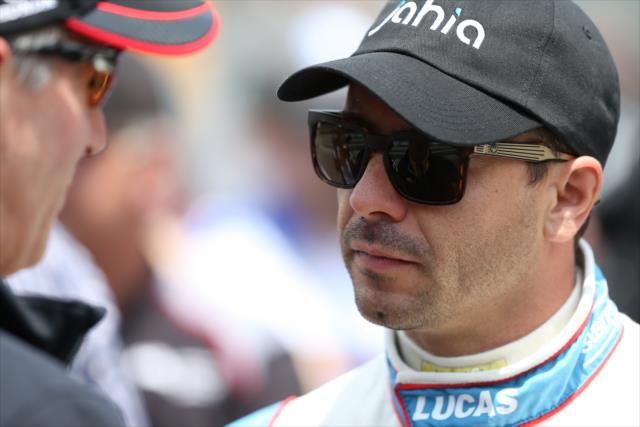 Oriol Servia in pit lane during qualifications for the 100th Running of the Indy 500 presented by PennGrade Motor Oil -- Photo by: Joe Skibinski