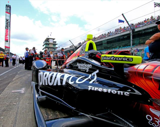 Sebastien Bourdais in pit lane during qualfications for the 100th Running of the Indy 500 presented by PennGrade Motor Oil -- Photo by: Mike Harding