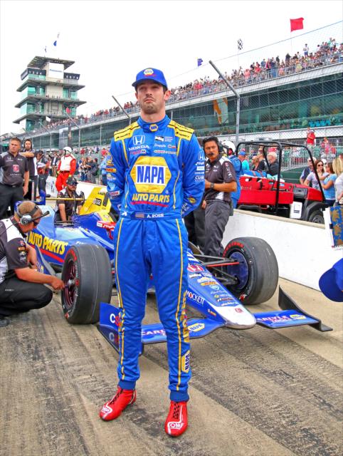 Alexander Rossi in pit lane during qualfications for the 100th Running of the Indy 500 presented by PennGrade Motor Oil -- Photo by: Mike Harding