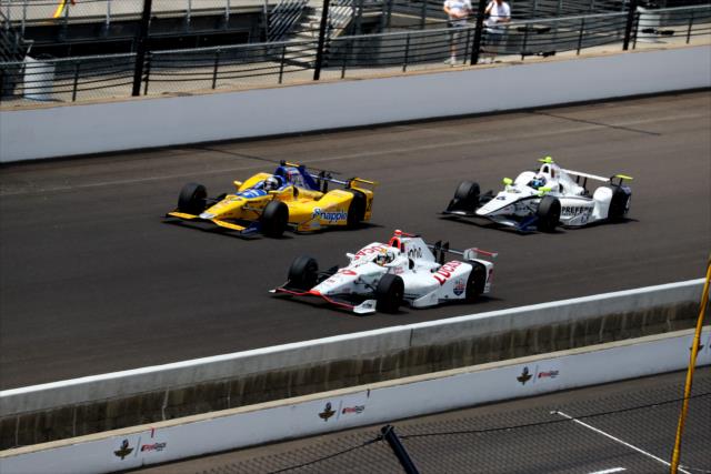 Oriol Servia, JR Hildebrand and Marco Andretti during the 100th Running of the Indianapolis 500 presented by PennGrade Motor Oil -- Photo by: Bret Kelley