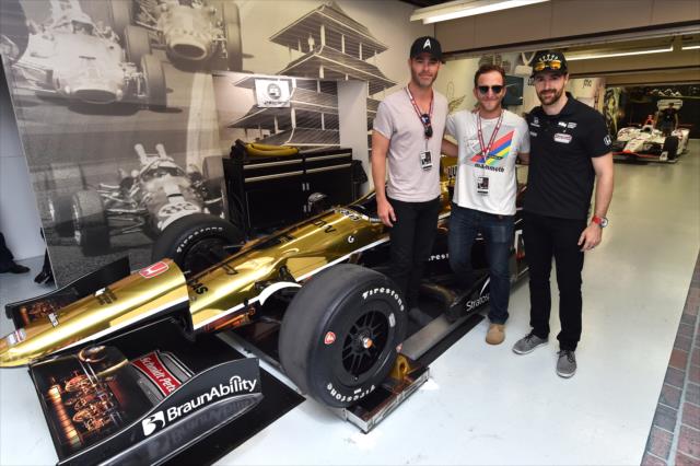 Honorary Starter Chris Pine with James Hinchcliffe Race Day morning for the 100th Running of the Indy 500 presented by PennGrade Motor Oil -- Photo by: Chris Owens