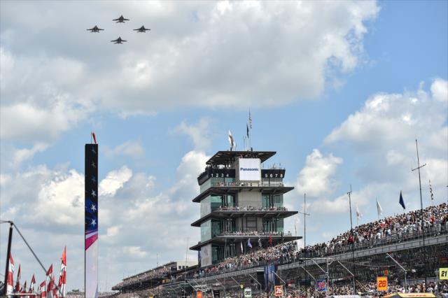 Flyover prior to the 100th Running of the Indy 500 presented by PennGrade Motor Oil -- Photo by: Chris Owens