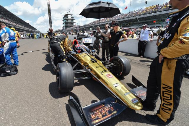James Hinchcliffe on the grid prior the 100th Running of the Indy 500 presented by PennGrade Motor Oil -- Photo by: Chris Owens