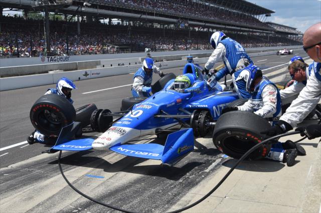 Tony Kanaan on pit lane during the 100th Running of the Indianapolis 500 presented by PennGrade Motor Oil -- Photo by: Chris Owens