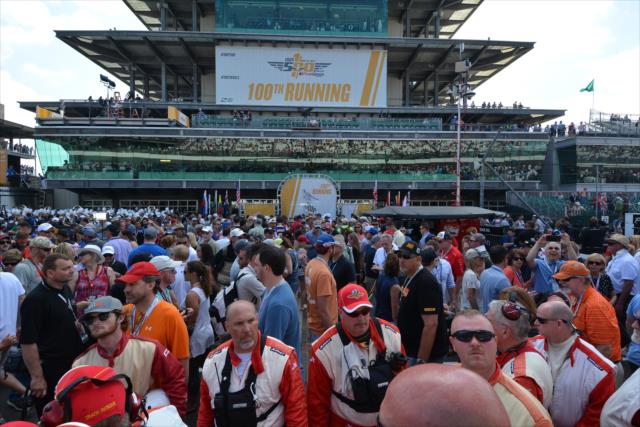 The grid prior to the 100th Running of the Indy 500 presented by PennGrade Motor Oil -- Photo by: Dana Garrett