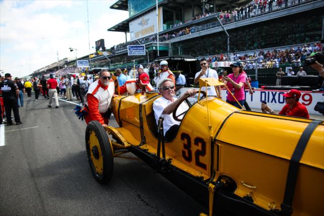 Al Unser Sr. takes the Marmon Wasp out for a parade lap during pre-race festivities for the 100th Indianapolis 500 -- Photo by: David Yowe