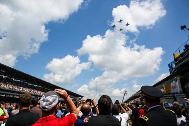 The flyover during pre-race festivities for the 100th Indianapolis 500 -- Photo by: David Yowe