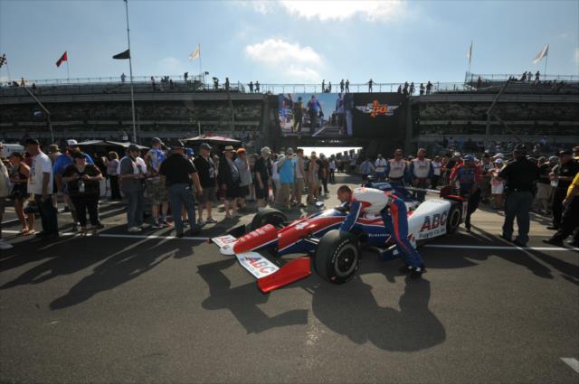 Takuma Sato's car in pit lane for the 100th Running of the Indy 500 presented by PennGrade Motor Oil -- Photo by: Eric McCombs