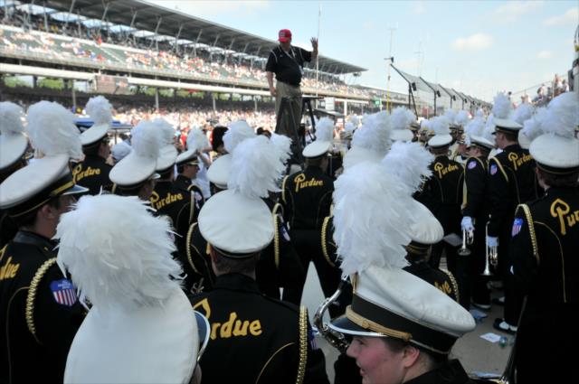 Purdue Marching Band during Pre-Race Ceremonies for the 100th Running of the Indy 500 presented by PennGrade Motor Oil -- Photo by: Eric McCombs