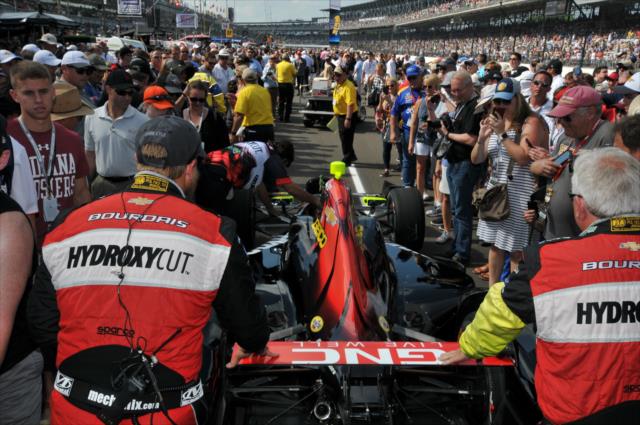 Sebastien Bourdais' car on the grid for the 100th Running of the Indy 500 presented by PennGrade Motor Oil -- Photo by: Eric McCombs