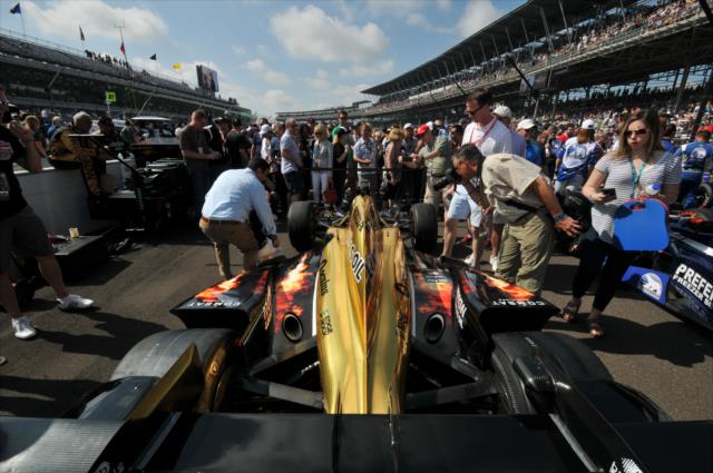James Hinchcliffe's car on the grid for the 100th Running of the Indy 500 presented by PennGrade Motor Oil -- Photo by: Eric McCombs