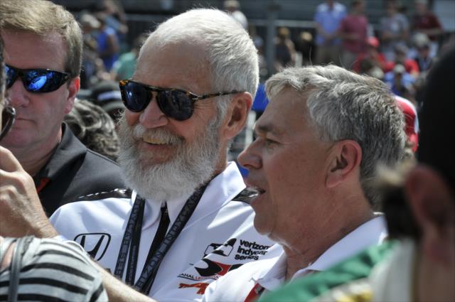 David Letterman on the grid before the 100th running of the Indianapolis 500 presented by PennGrade Motor Oil -- Photo by: Eric McCombs