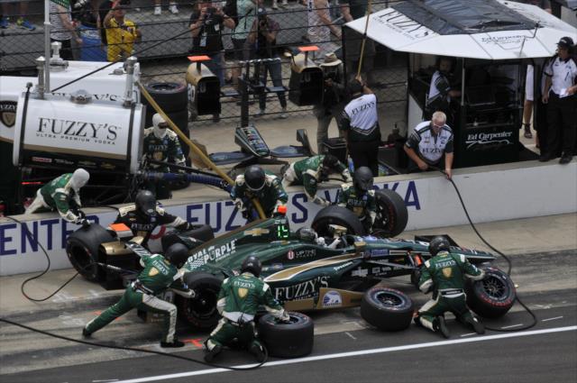 Ed Carpenter in the pits during the 100th Running of the Indianapolis 500 presented by PennGrade Motor Oil -- Photo by: Eric McCombs