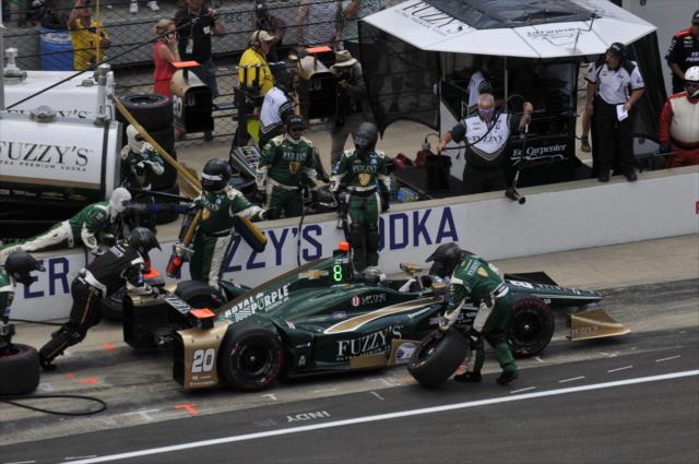 Ed Carpenter in the pits during the 100th Running of the Indianapolis 500 presented by PennGrade Motor Oil -- Photo by: Eric McCombs