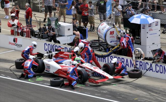 Conor Daly in the pits during the 100th Running of the Indianapolis 500 presented by PennGrade Motor Oil -- Photo by: Eric McCombs