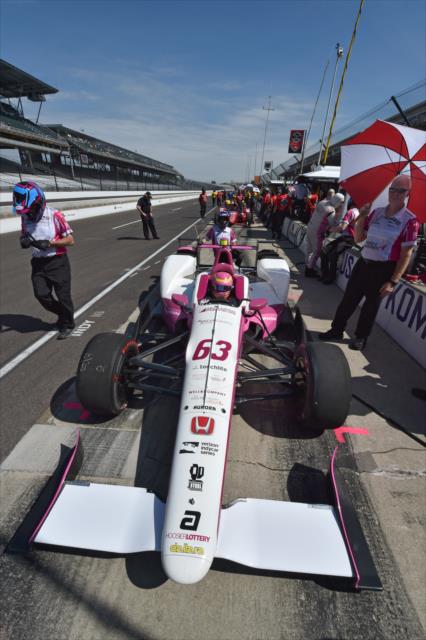 Pippa Mann on pit lane during the 100th Running of the Indianapolis 500 presented by PennGrade Motor Oil -- Photo by: John Cote