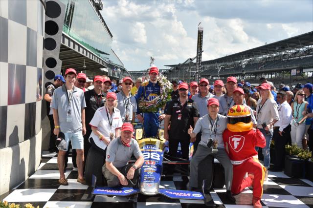 Alexander Rossi after winning the 100th Running of the Indianapolis 500 presented by PennGrade Motor Oil -- Photo by: John Cote