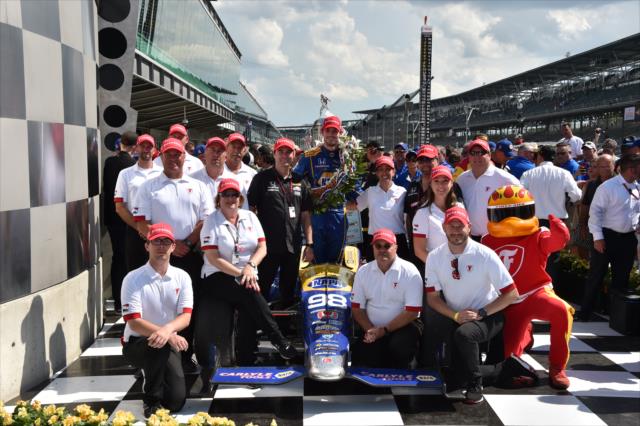 Alexander Rossi after winning the 100th Running of the Indianapolis 500 presented by PennGrade Motor Oil -- Photo by: John Cote