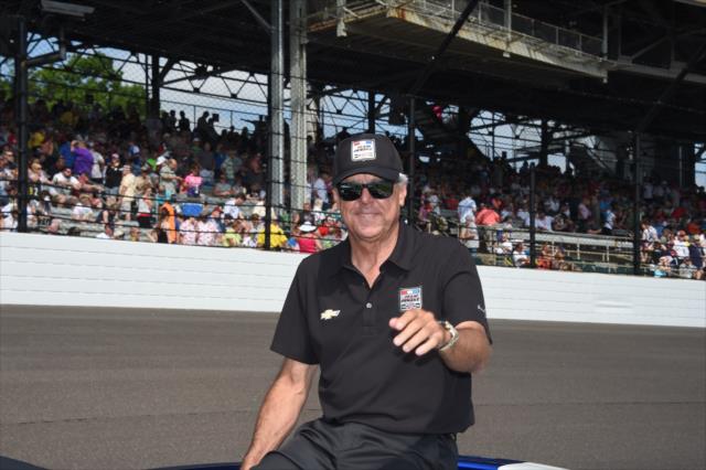 Legend Rick Mears readies for a parade lap during pre-race festivities for the 100th Indianapolis 500 -- Photo by: Jim Haines