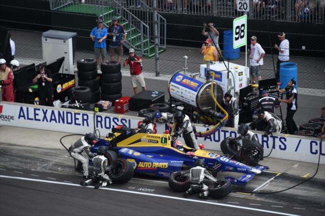 Alexander Rossi in pit lane during the 100th Running of the Indianapolis 500 presented by PennGrade Motor Oil -- Photo by: Jim Haines