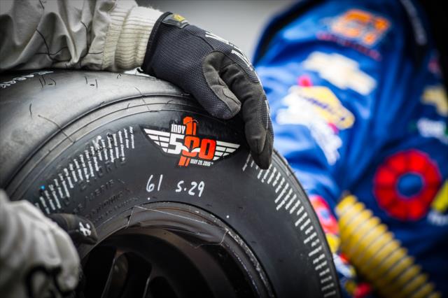 Special edition Firestone Racing tires to commemorate the 100th Running of the Indianapolis 500. -- Photo by: Karl Zemlin