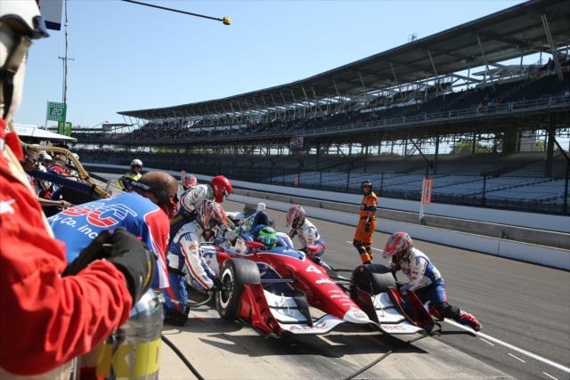 Conor Daly comes in for tires and fuel on pit lane during the INDYCAR Grand Prix at the Indianapolis Motor Speedway -- Photo by: Chris Jones