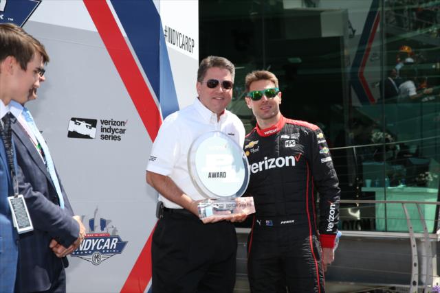 Will Power with the P1 award before the INDYCAR GP race -- Photo by: Chris Jones